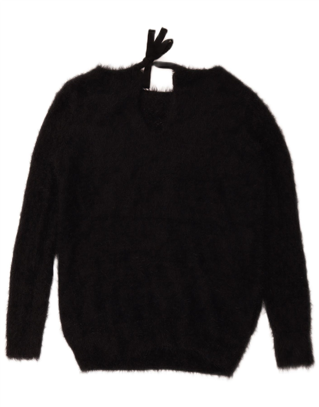 Maglione maglione con scollo a barca da donna Oasis UK 10 piccolo nero in poliammide