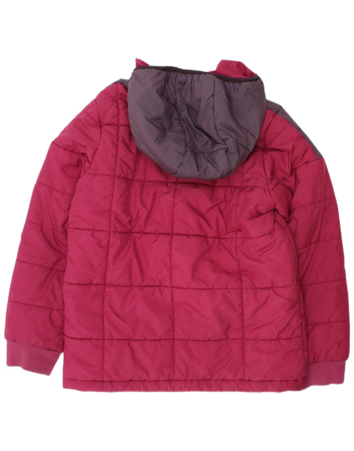 Giacca imbottita con cappuccio Adidas da ragazzo 9-10 anni in poliestere color block rosa