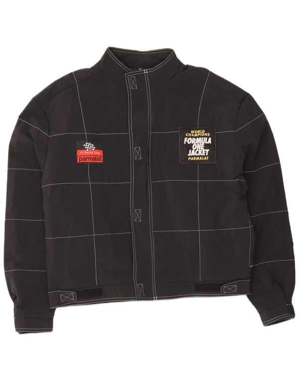 Giacca da corsa grafica da uomo Parmalat Formula Uno UK 42 XL Nylon nero