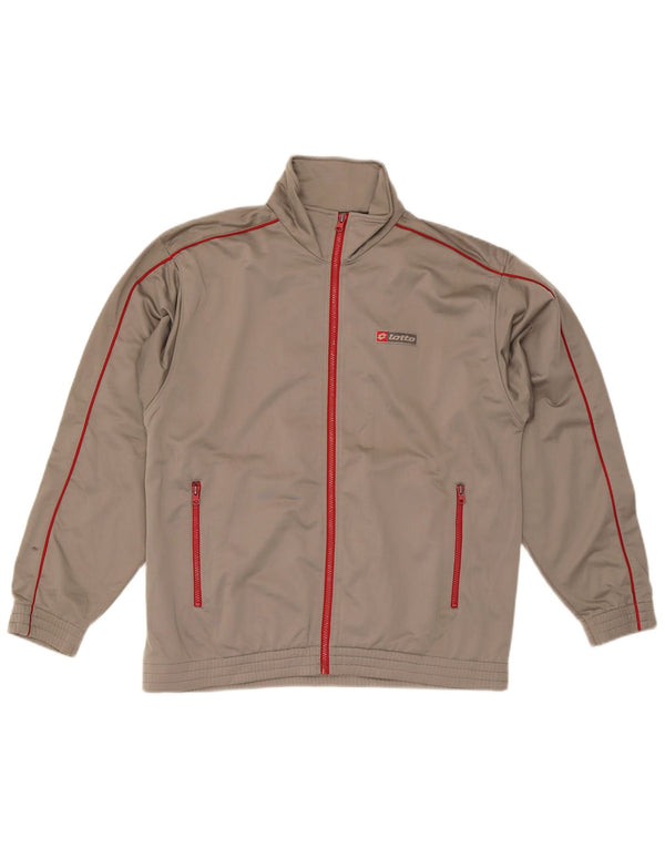 Lotto Mens Tracksuit Top Jacket Large Grey Polyester