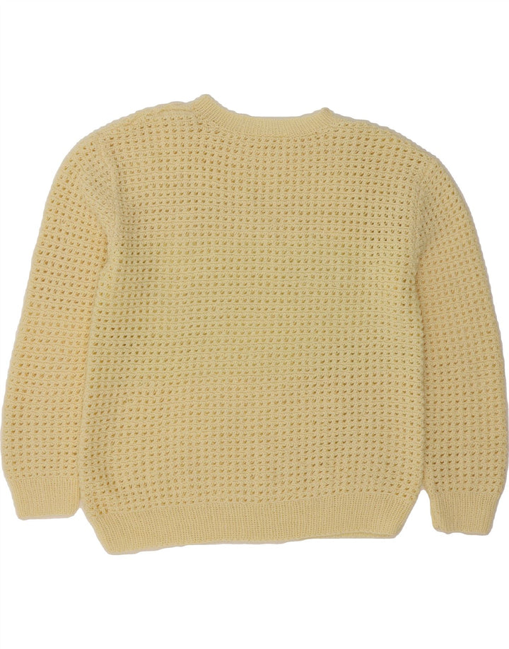 VINTAGE Womens Crew Neck Jumper Sweater UK 14 Medium Yellow Vintage Vintage and Second-Hand Vintage from Messina Hembry 