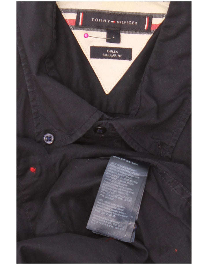 TOMMY HILFIGER Camicia da uomo vestibilità regolare grande cotone blu navy