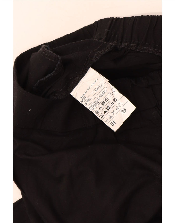 Pantaloni chino a gamba larga da donna BENETTON piccoli W26 L29 cotone nero