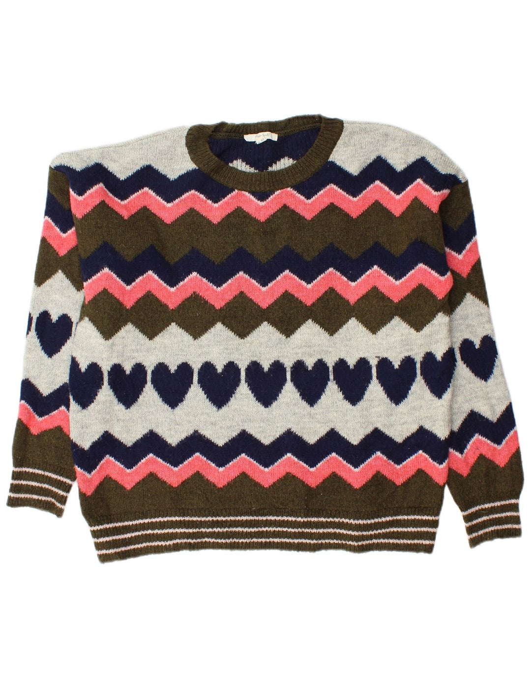 Maglione maglione girocollo da donna White Stuff UK 12 medio multicolore