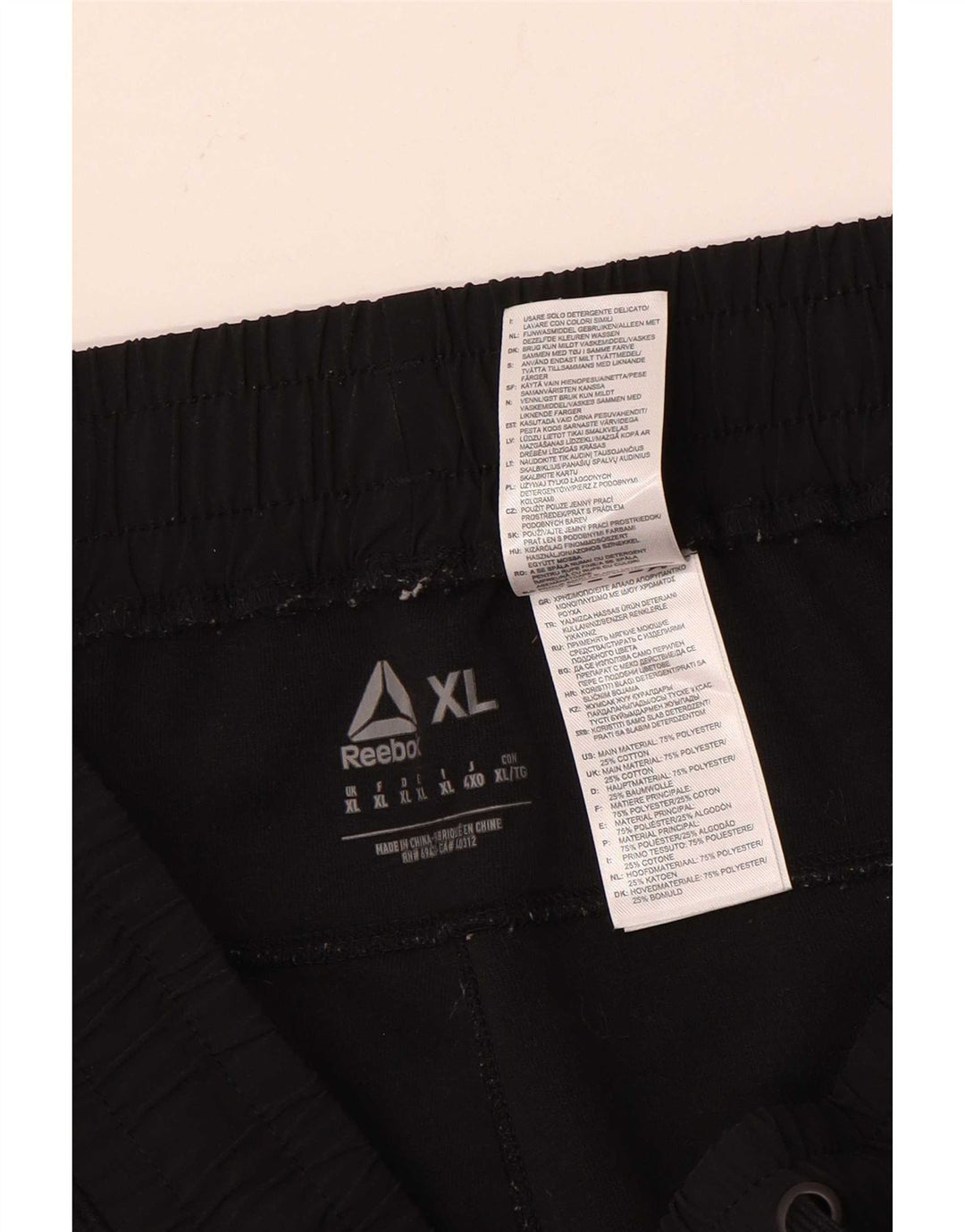 Pantaloni da tuta da uomo Reebok XL in cotone nero