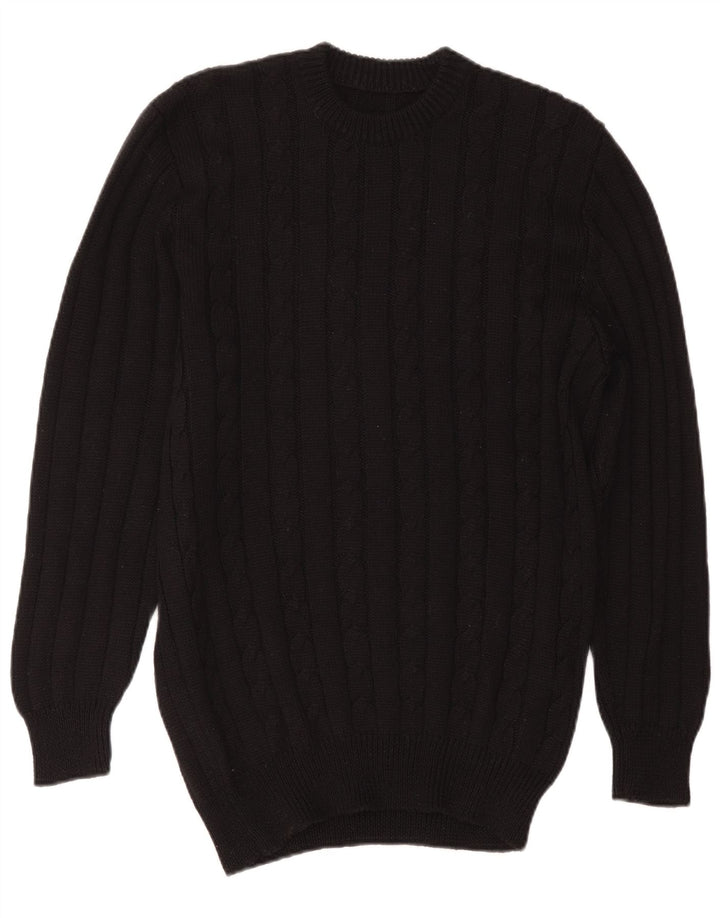 Abito maglione vintage da donna IT 50 XL in lana nera