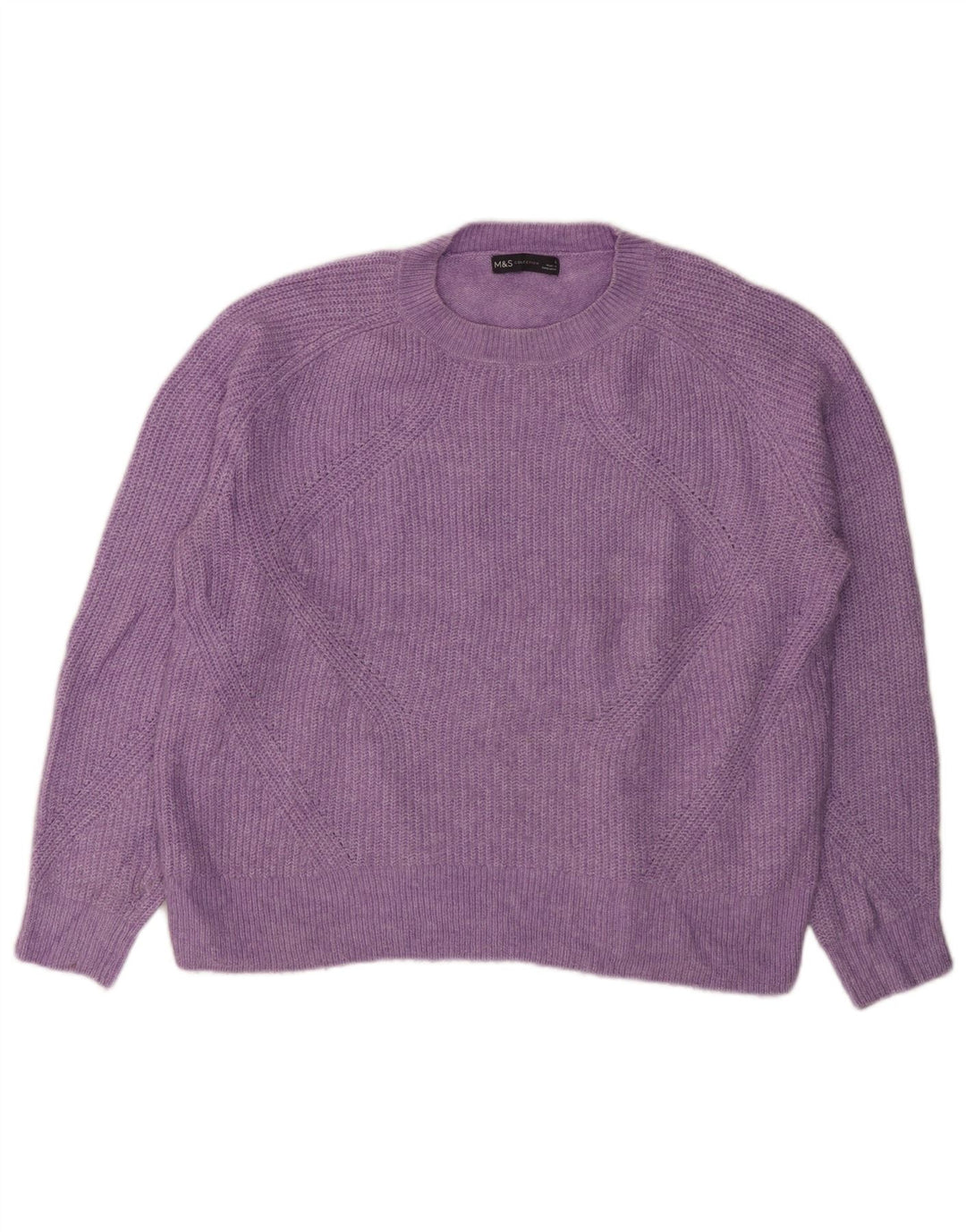 MARKS & SPENCER Maglione maglione girocollo da donna UK 16 Large Viola