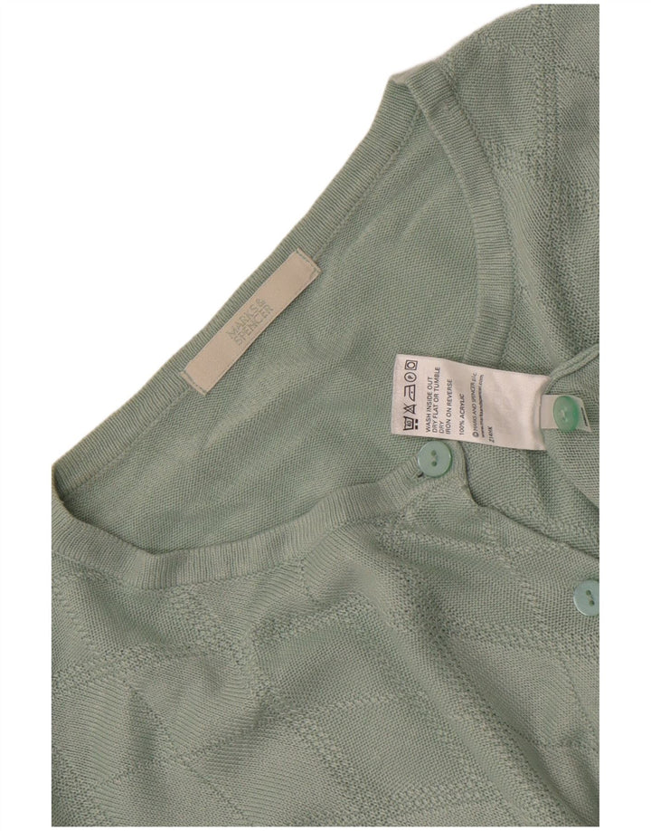 Maglione cardigan da donna Marks & Spencer UK 16 Large Green Argyle/Diamond