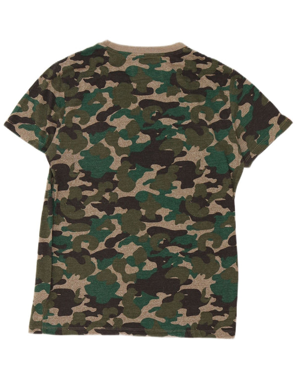 T-shirt da uomo Superdry Top Large in cotone mimetico verde