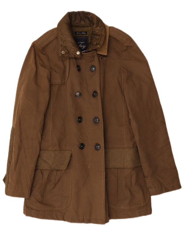 Cappotto doppiopetto militare da donna Fay UK 14 medio cachi