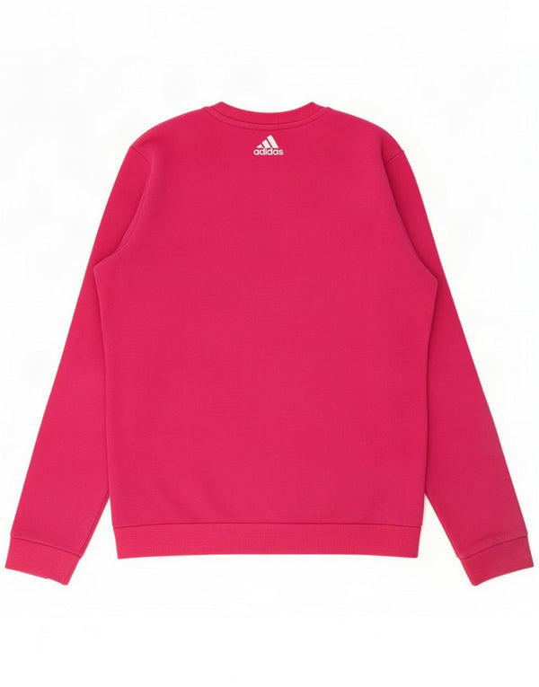 Adidas Felpa con grafica da donna UK 12/14 Medium Pink Colourblock