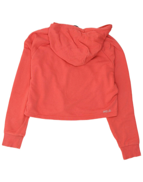 Felpa con cappuccio corta grafica oversize da donna Fila UK 6 XS Rosa