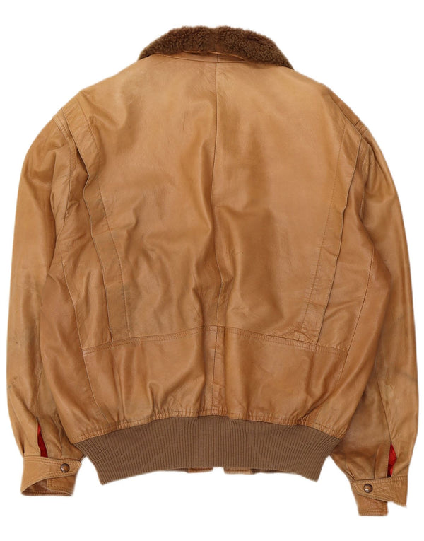 Giacca in pelle da uomo Maren IT 54 2XL Pelle color block beige