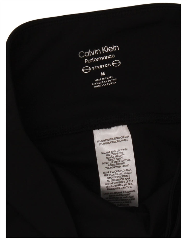 Pantaloncini sportivi grafici da donna Calvin Klein UK 12 poliestere nero medio