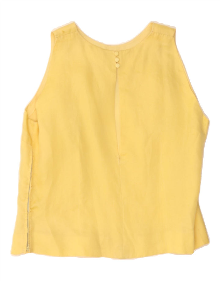 VINTAGE Womens Crop Sleeveless Blouse Top UK 12 Medium Yellow Vintage Vintage and Second-Hand Vintage from Messina Hembry 