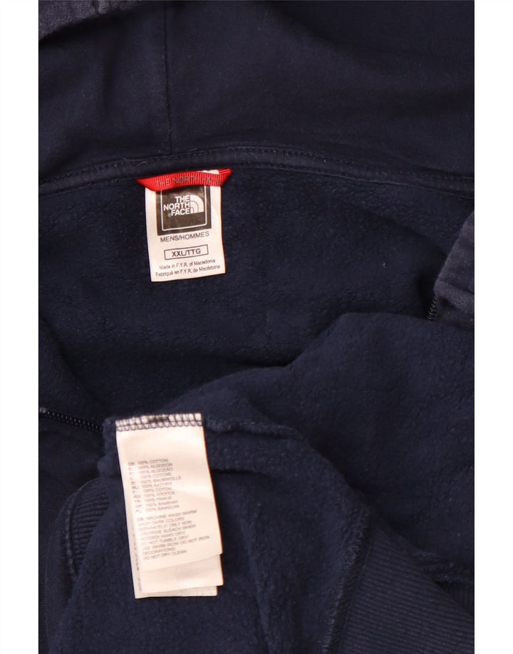 Maglione con cappuccio e zip da uomo THE NORTH FACE 2XL cotone blu navy