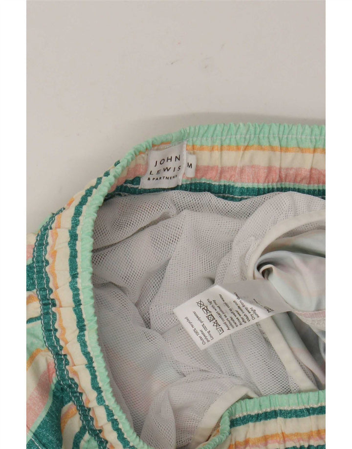 Pantaloncini da bagno da uomo John Lewis in poliestere a righe verde medio