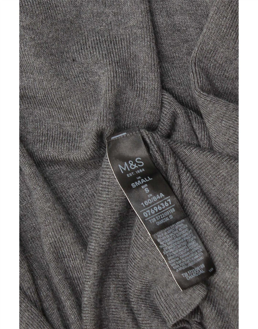 Maglione cardigan aperto lungo da donna Marks & Spencer UK 10 piccolo grigio