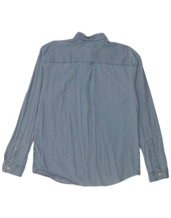 Camicia in denim dalla vestibilità rilassata da uomo Jack Wills in cotone blu medio