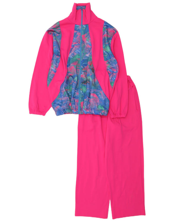 Tuta intera da donna vintage UK 16 Large Pink Colourblock