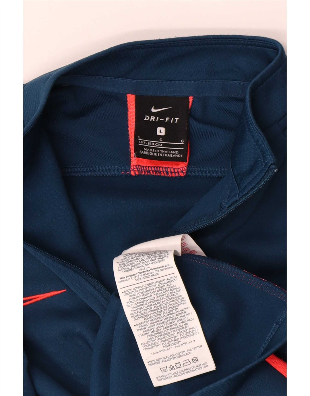Top della tuta pullover Nike da ragazzo Dri Fit 12-13 anni Large Blu Navy