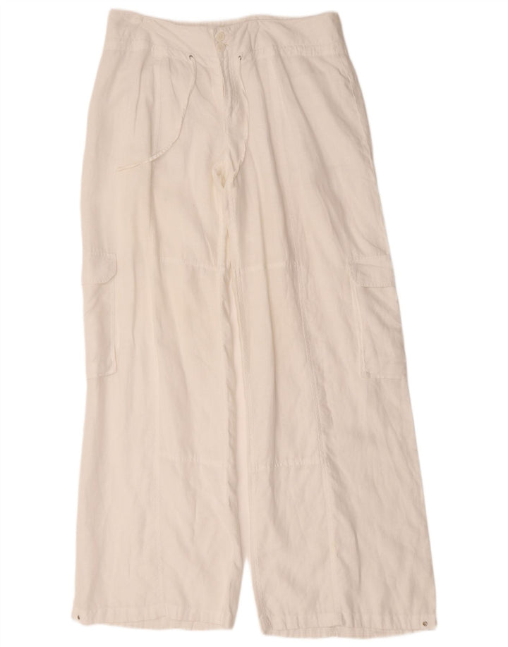 Pantaloni cargo a gamba larga da donna Calvin Klein W36 L34 bianchi