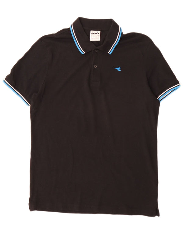 Polo Diadora Uomo XL Cotone Rigato Nero