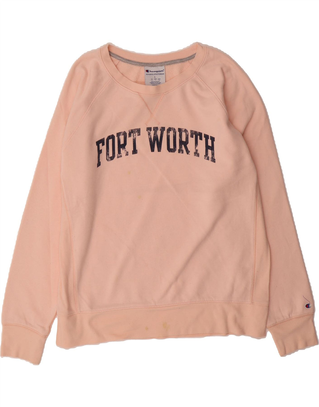 CHAMPION Womens Oversized Graphic Sweatshirt Jumper UK 16 Large Pink Vintage Champion and Second-Hand Champion from Messina Hembry 