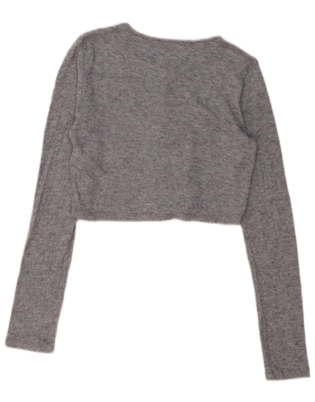 Maglione cardigan corto da donna Zara UK 10 piccolo in viscosa grigia