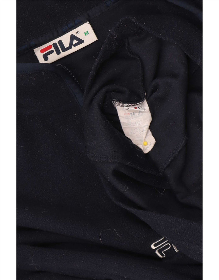 Maglione in pile da uomo Fila con zip e collo medio in poliestere blu navy