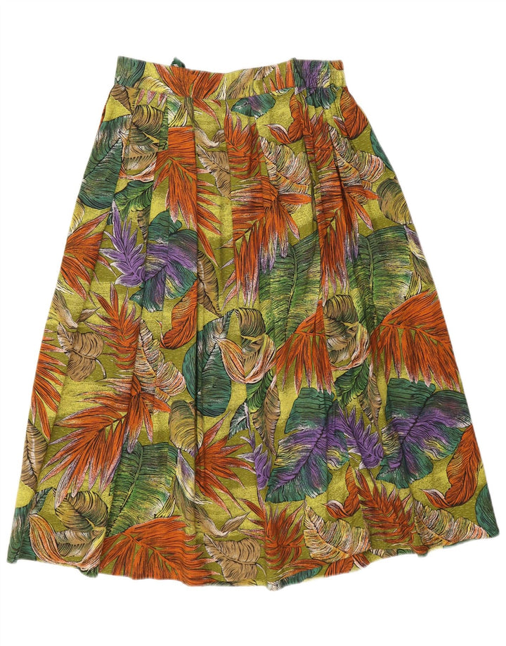 VINTAGE Womens Pleated A-Line Skirt IT 42 Medium W30 Multicoloured Floral