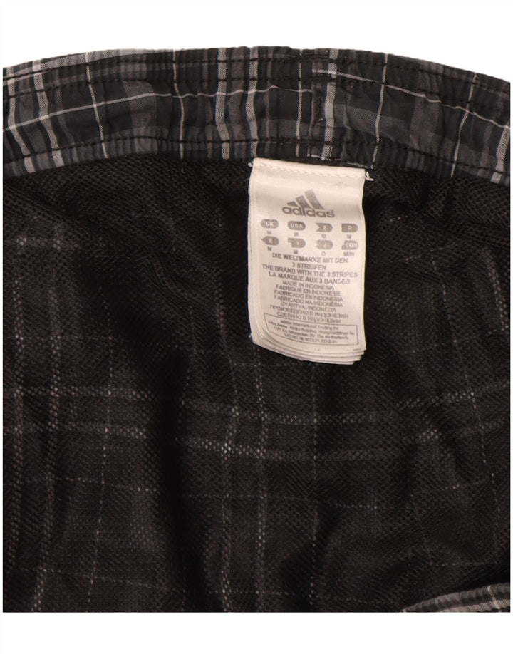 Pantaloncini da bagno Adidas da uomo in poliestere a quadri grigio medio