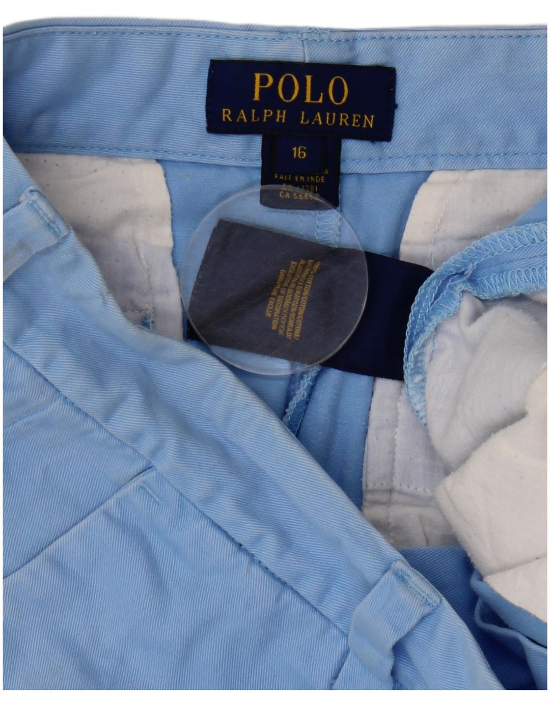 POLO RALPH LAUREN Pantaloncini chino da bambino 15-16 anni W30 in cotone blu