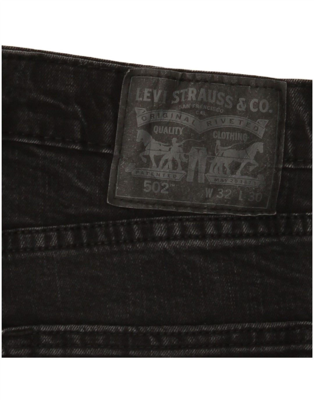 LEVI'S Jeans da uomo 502 affusolati W32 L30 cotone nero
