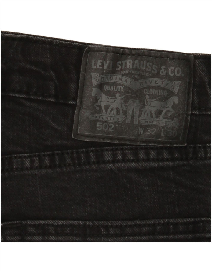 LEVI'S Jeans da uomo 502 affusolati W32 L30 cotone nero