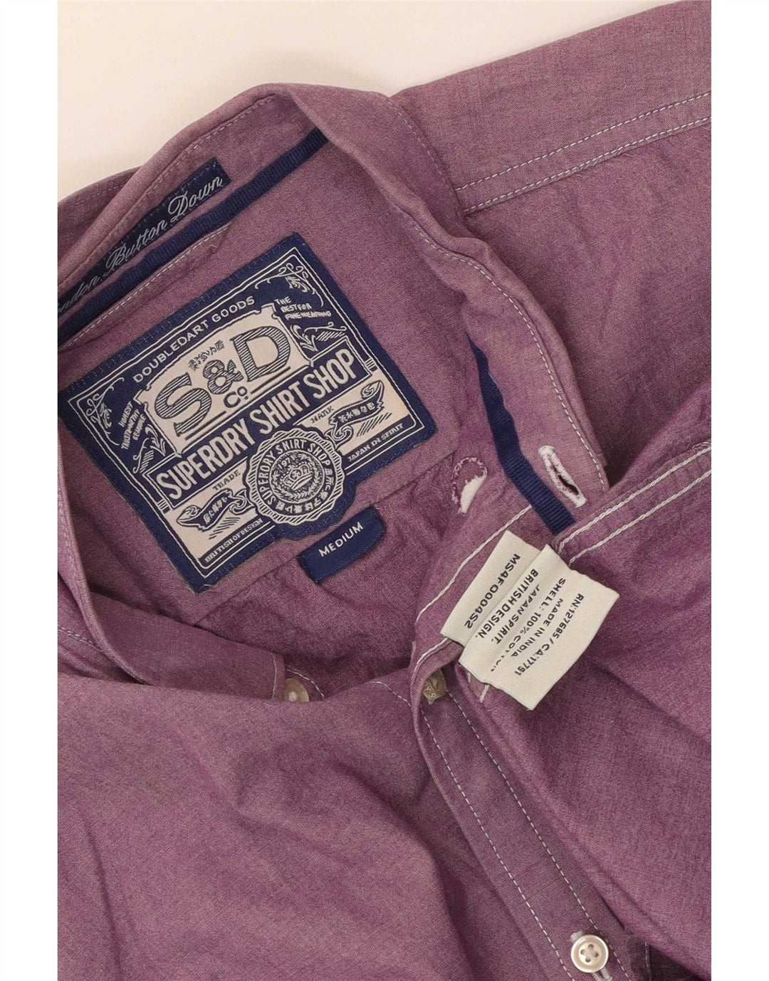 Camicia da uomo Superdry in cotone viola medio