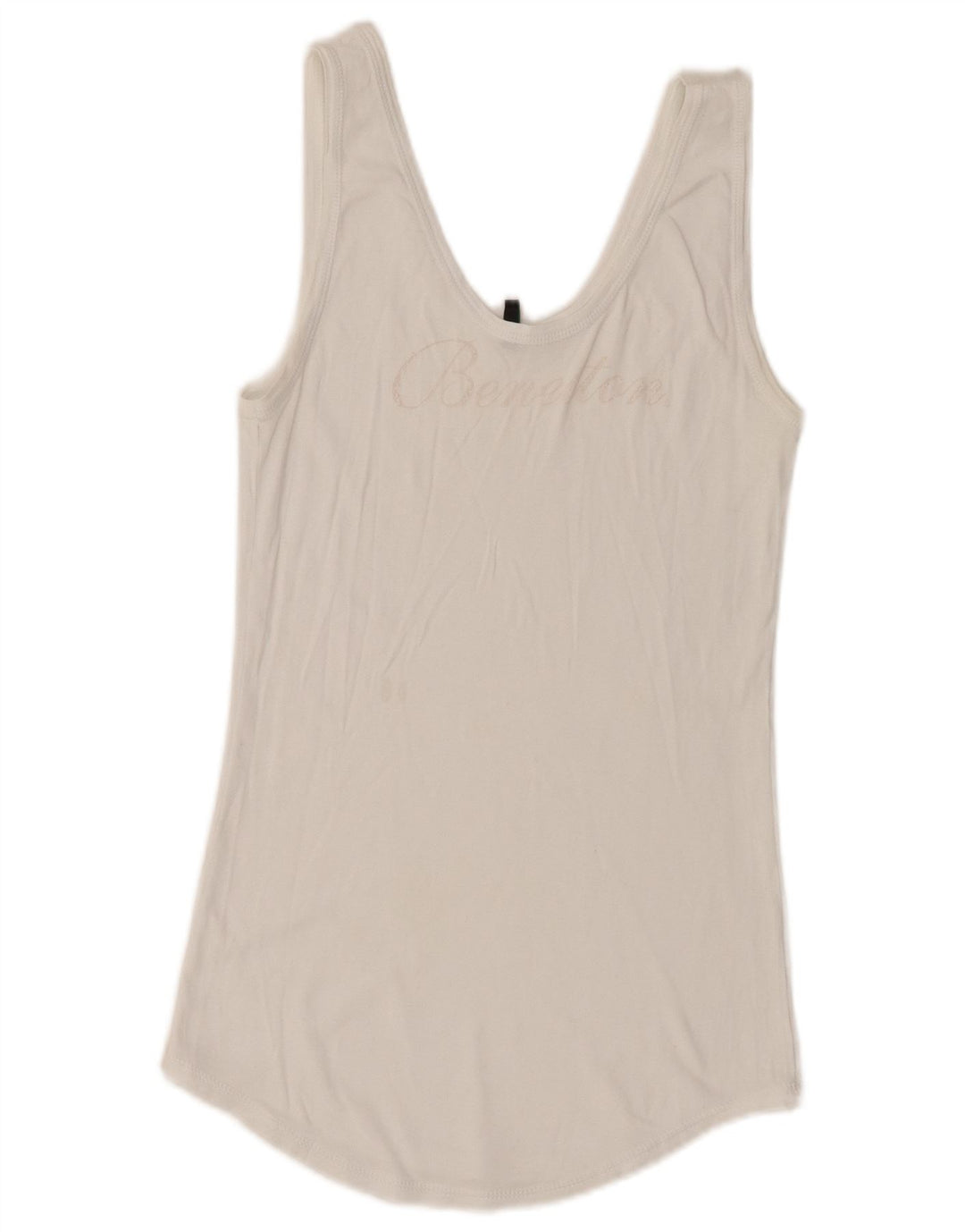 Canottiera grafica da donna Benetton UK 6 XS bianca