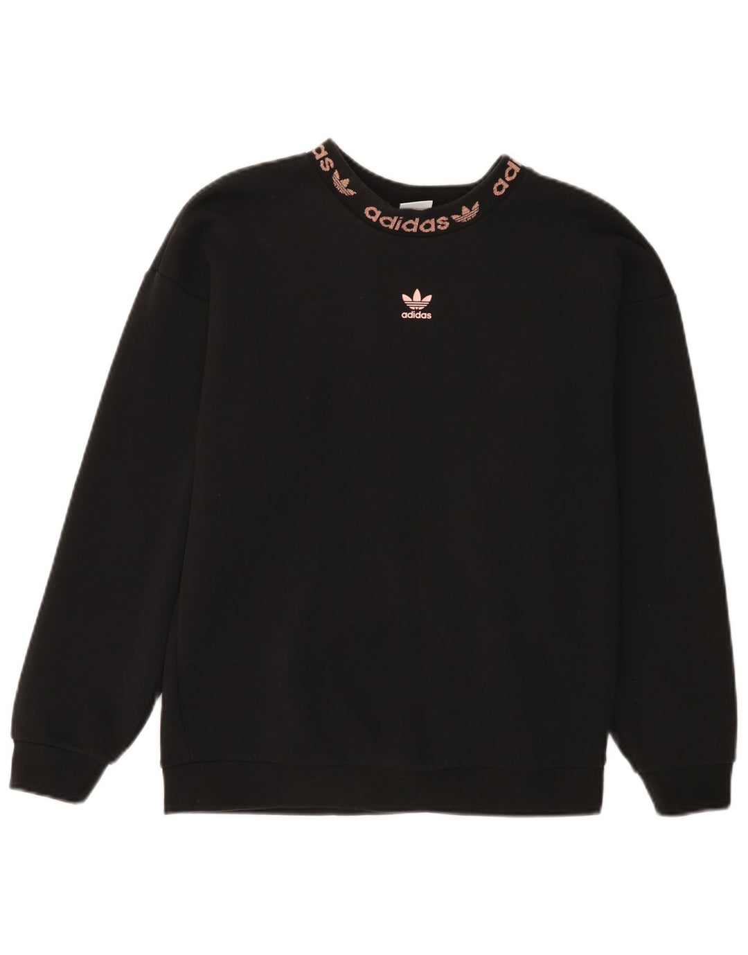 Felpa oversize con grafica da donna Adidas UK 4 piccola in cotone nero
