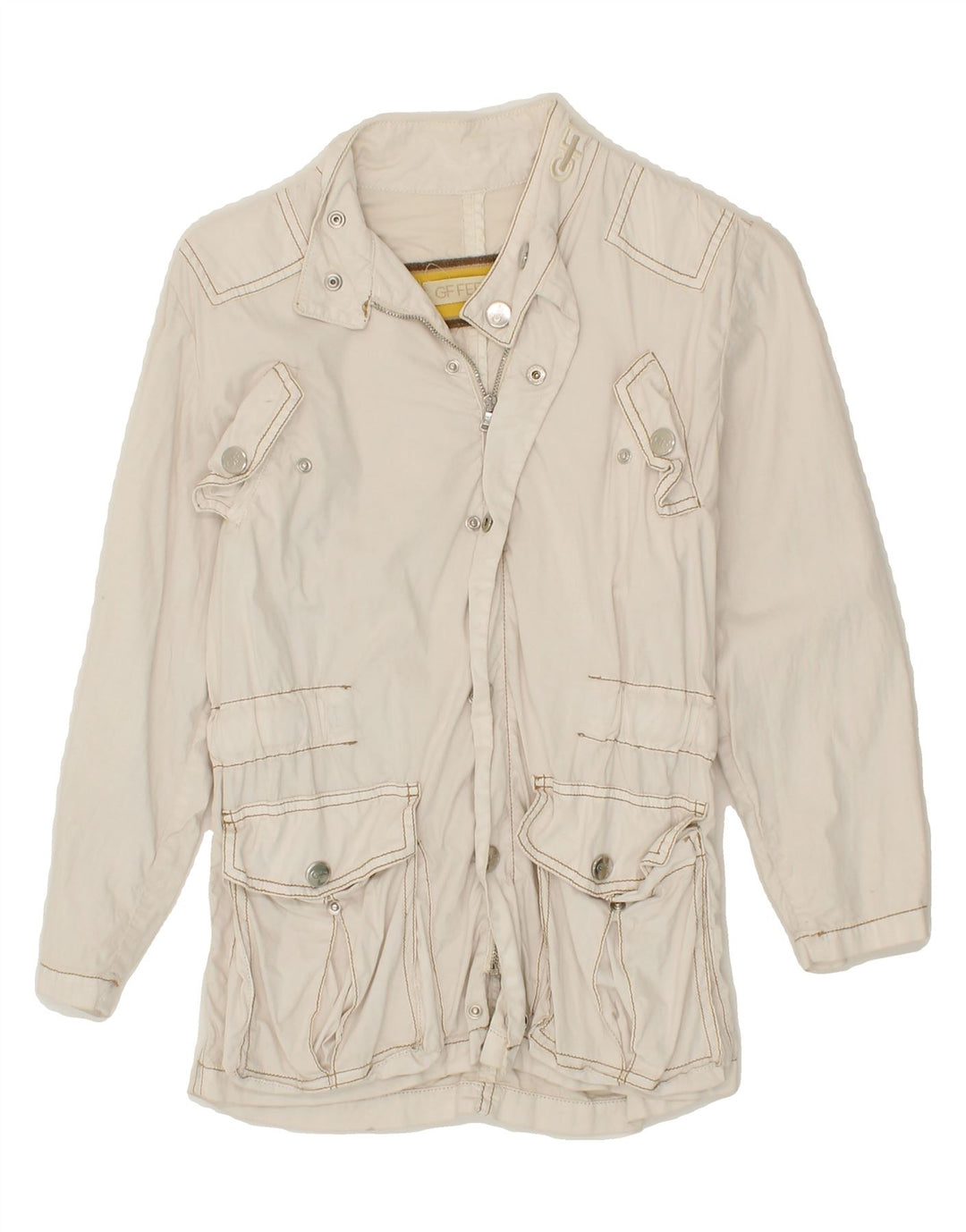 GF FERRE Boys Graphic Utility Jacket 7-8 Years White Cotton Vintage GF Ferre and Second-Hand GF Ferre from Messina Hembry 