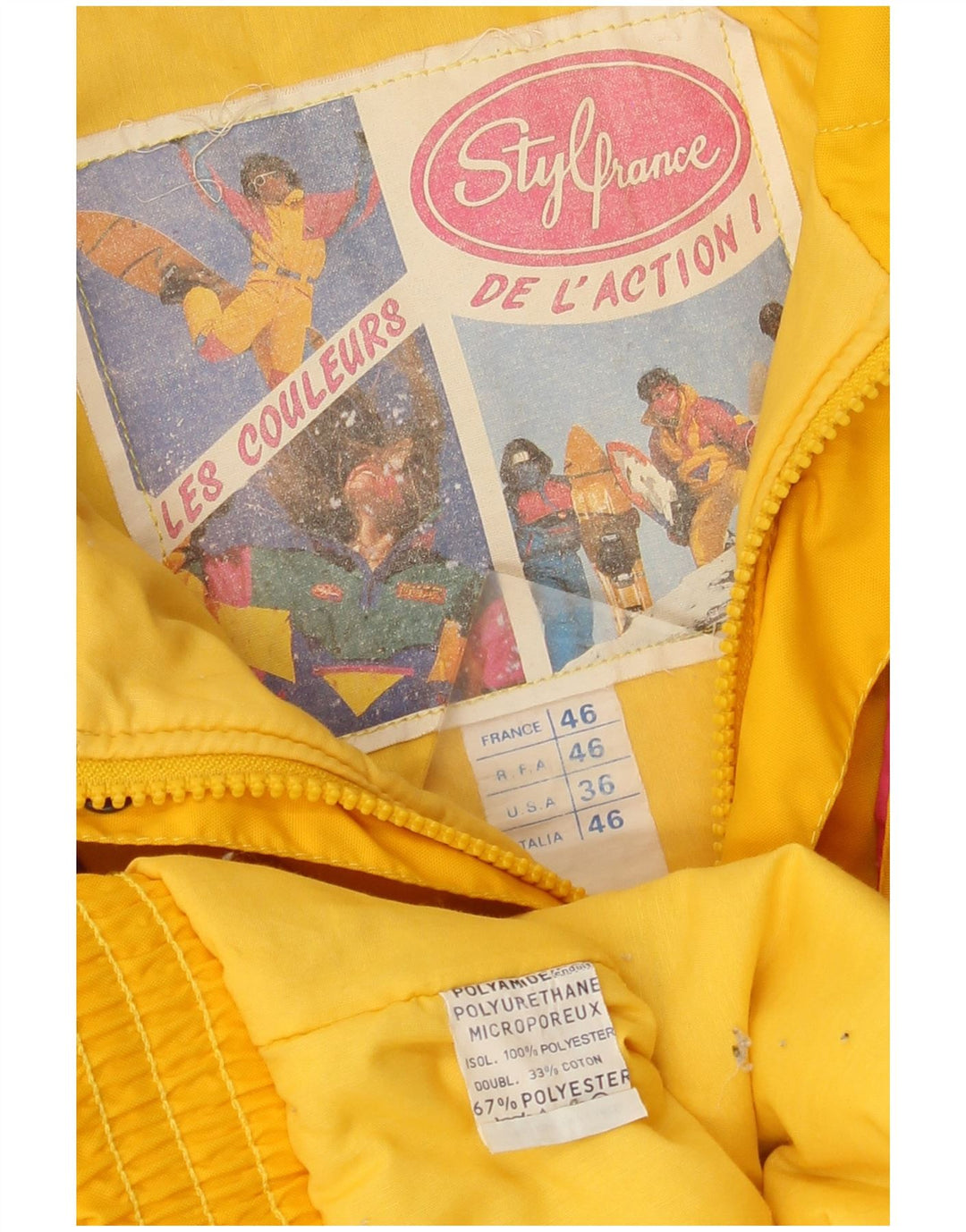 Giacca da sci vintage da uomo IT 46 piccola in poliammide color block multicolore