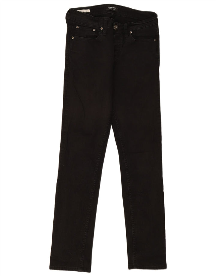 Jack & Jones Uomo Tim Slim Jeans W29 L30 Cotone Nero