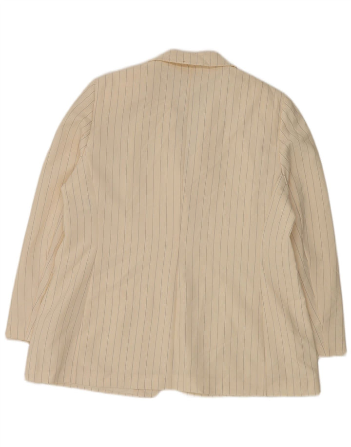 Giacca blazer a 2 bottoni Marks & Spencer da donna UK 20 2XL Gessato bianco