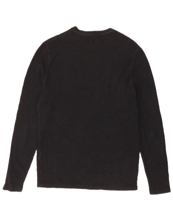 Top Zara da uomo a maniche lunghe in cotone nero medio