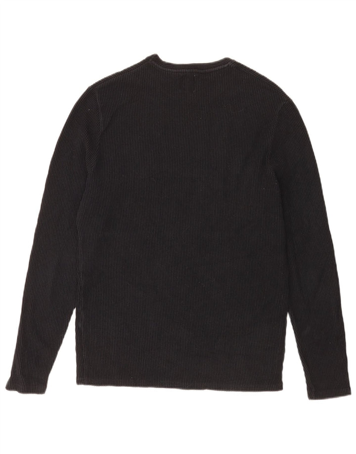 Top Zara da uomo a maniche lunghe in cotone nero medio