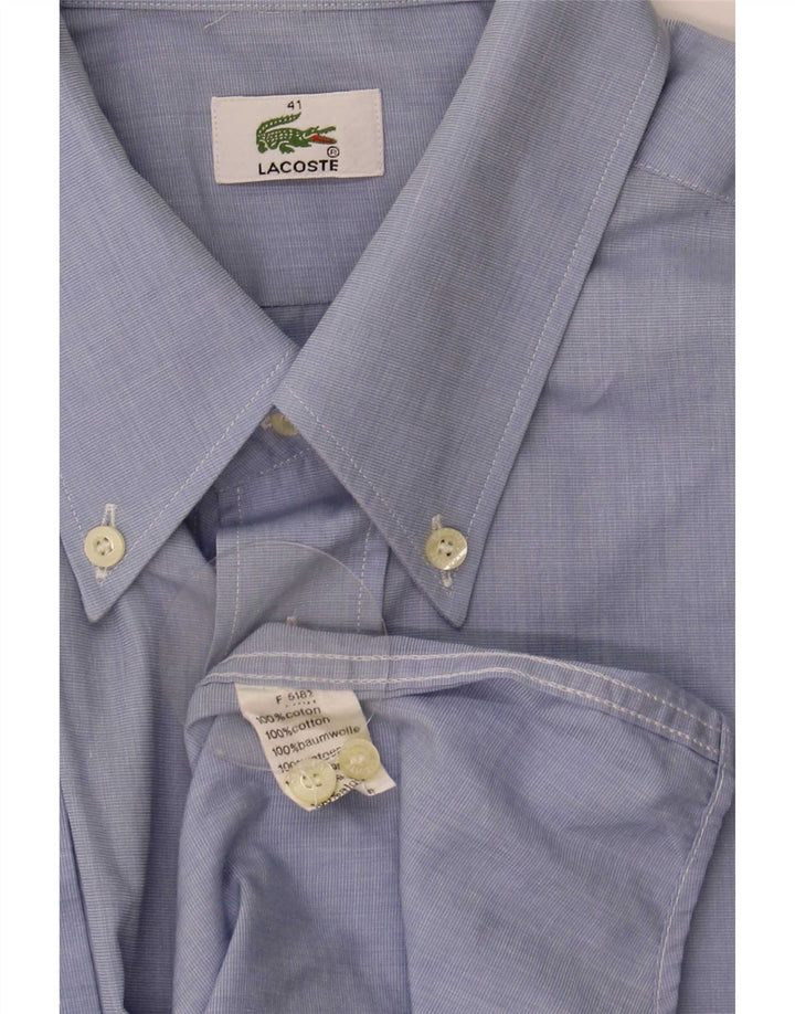 Camicia a maniche corte da uomo Lacoste taglia 41 grande in cotone blu