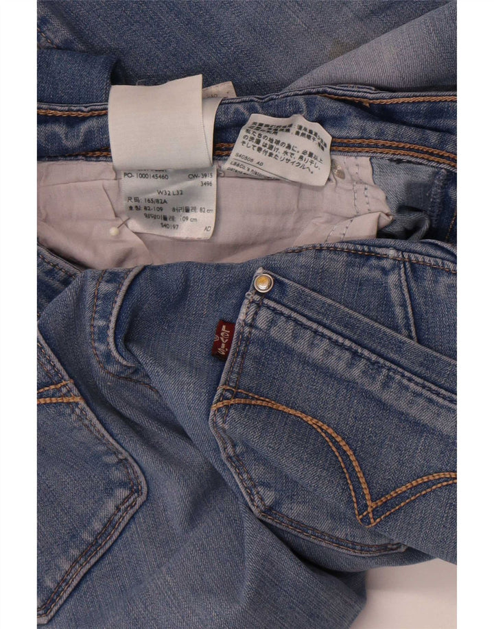 Jeans dritti a vita bassa da donna Levi's W32 L32 cotone blu