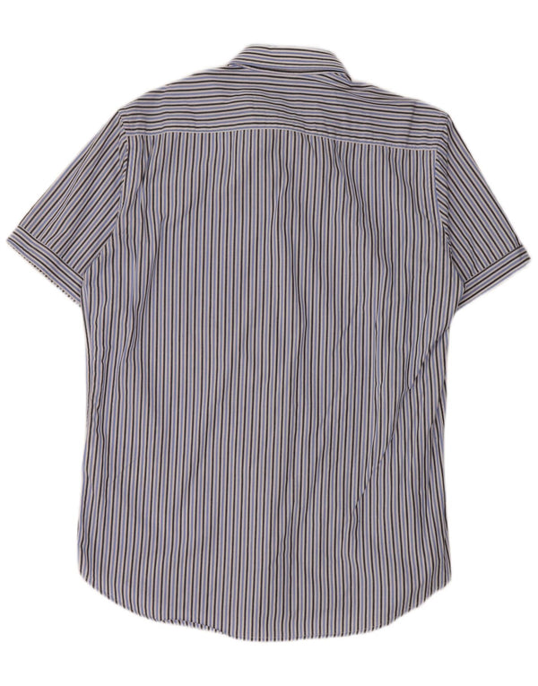 Camicia Carrera da uomo a maniche corte vestibilità regolare in cotone a righe grandi blu