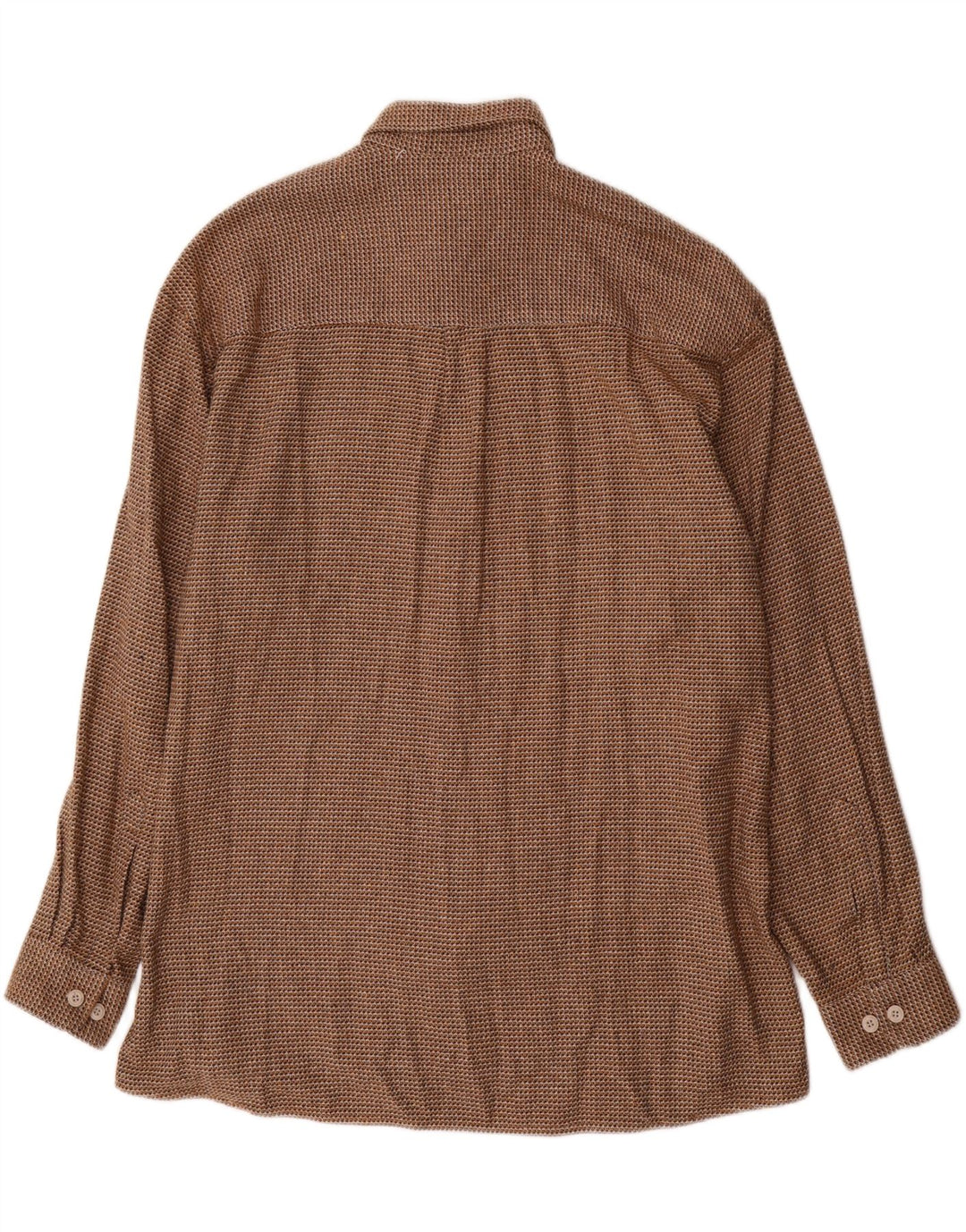 Camicia da uomo vintage taglia 43 XL in cotone pied de poule marrone