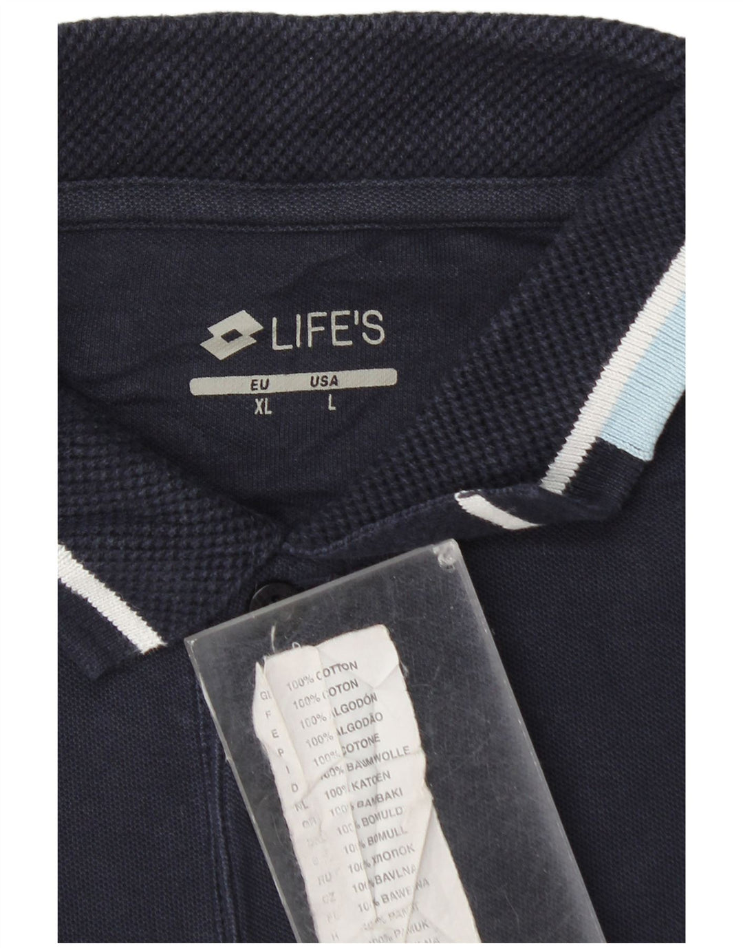 Polo da uomo LOTTO Life Large in cotone blu navy
