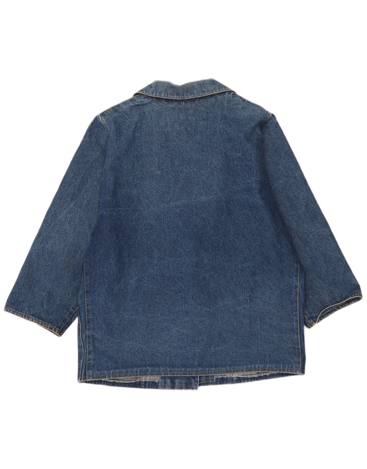 Giacca blazer in denim oversize da donna vintage a 2 bottoni UK 18 XL Blu